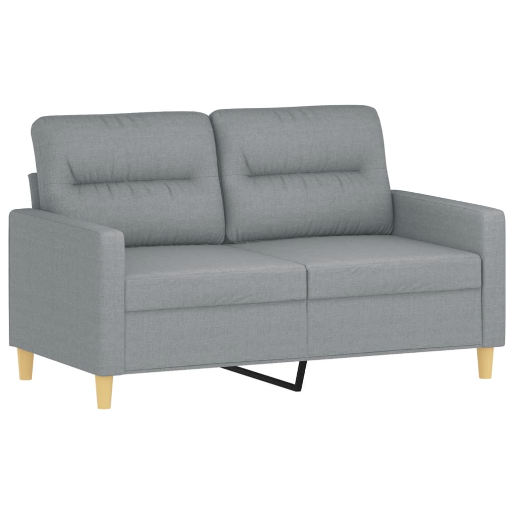 vidaXL 3 Piece Sofa Set with Cushions Light Grey Fabric