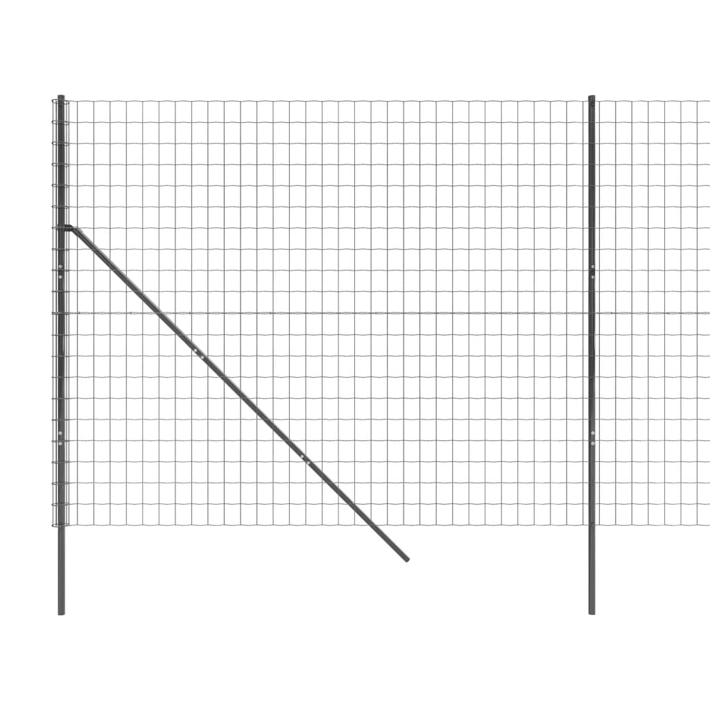 vidaXL Wire Mesh Fence Anthracite 1.8x25 m Galvanised Steel