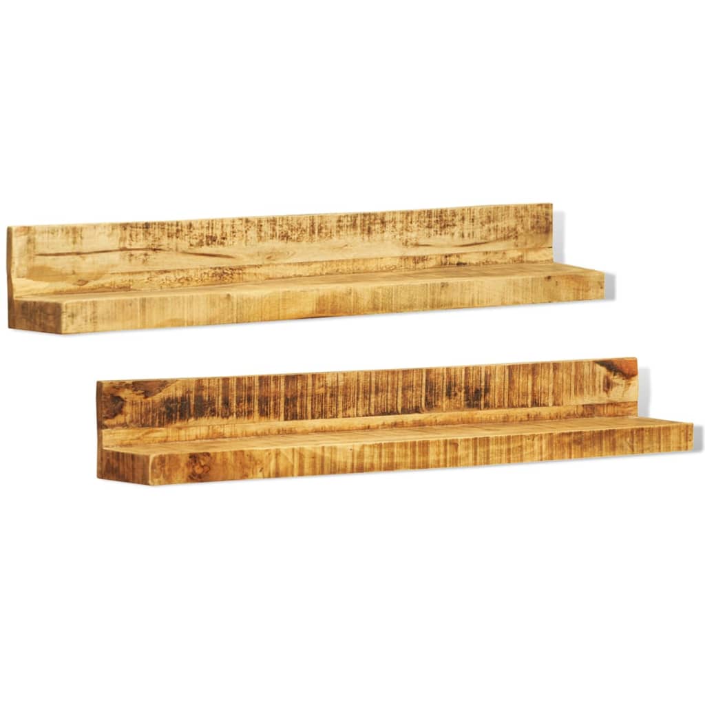 vidaXL Display Shelf 2 pcs Solid Wood Wall-Mounted