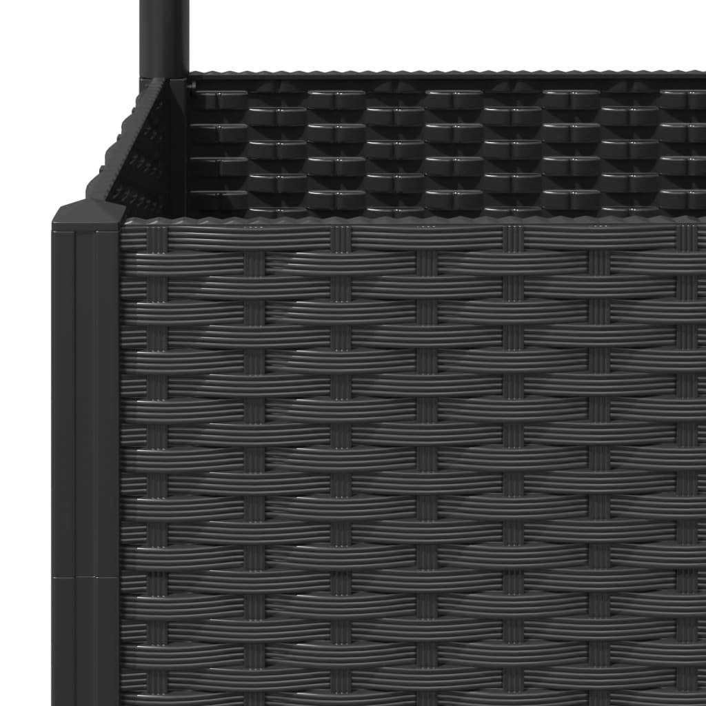 vidaXL Garden Planter with Trellis Black 40x40x136 cm PP