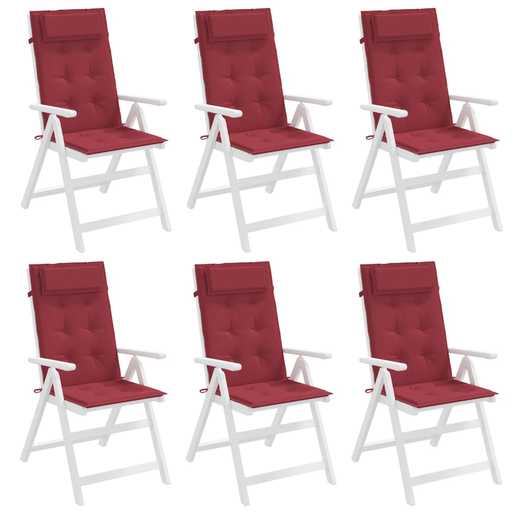 vidaXL Highback Chair Cushions 6 pcs Wine Red Oxford Fabric