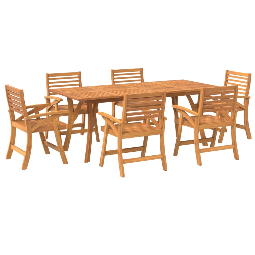 vidaXL 7 Piece Garden Dining Set Solid Wood Acacia