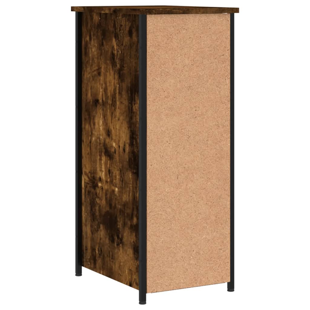 vidaXL Bedside Cabinet Smoked Oak 32x42x80 cm Engineered Wood