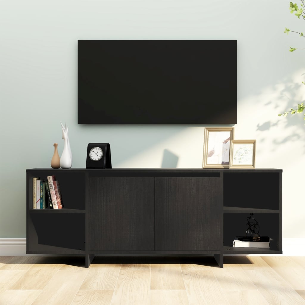 vidaXL TV Cabinet Black 130x35x50 cm Engineered Wood