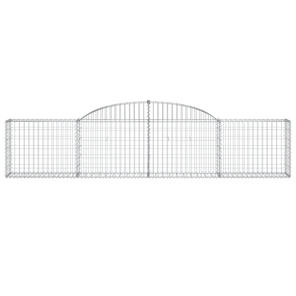 vidaXL Arched Gabion Baskets 5 pcs 300x30x60/80 cm Galvanised Iron