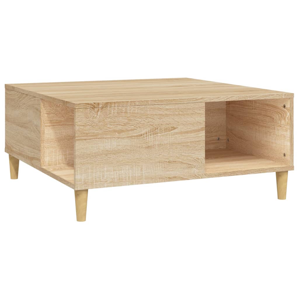 vidaXL Coffee Table Sonoma Oak 80x80x36.5 cm Engineered Wood