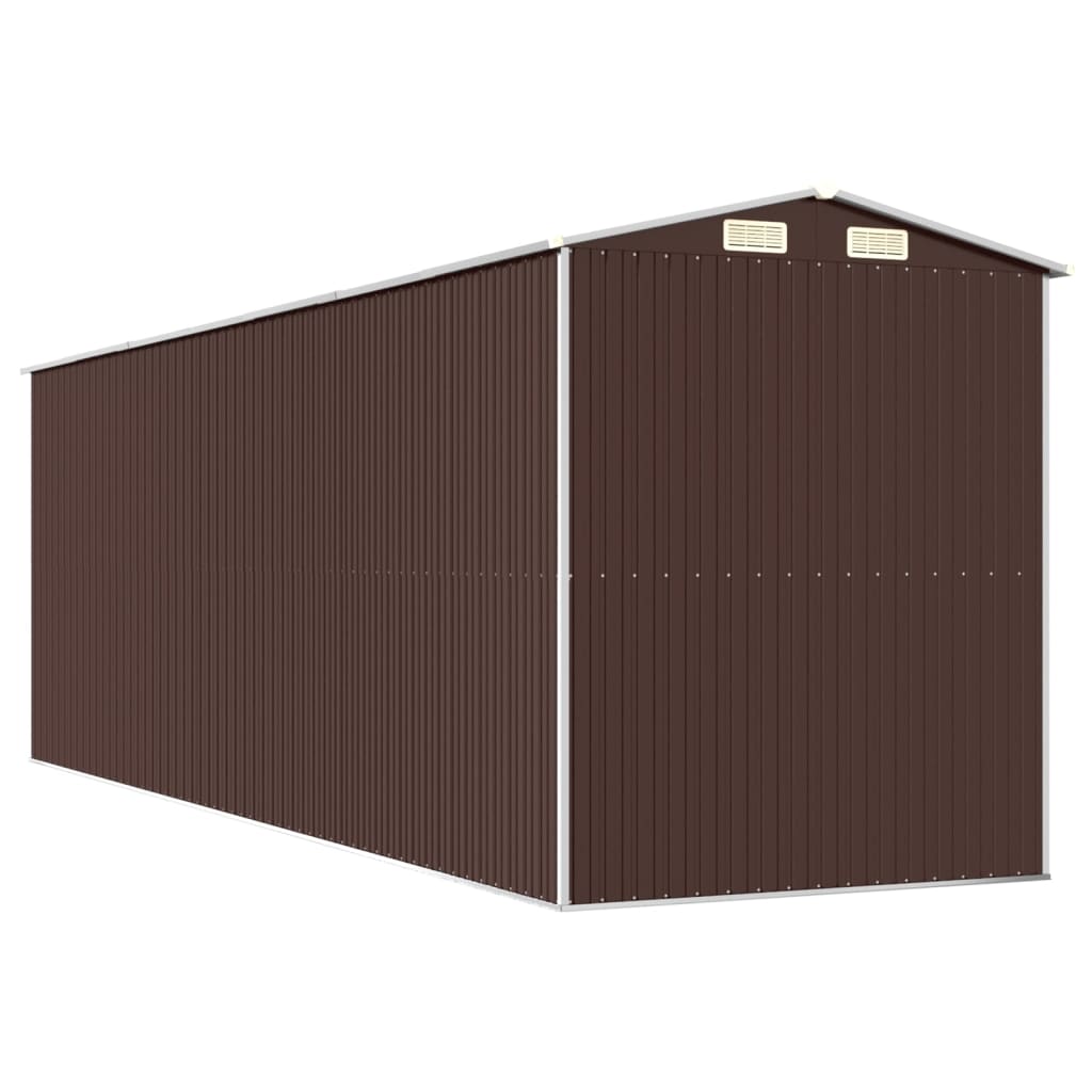 vidaXL Garden Shed Dark Brown 192x606x223 cm Galvanised Steel