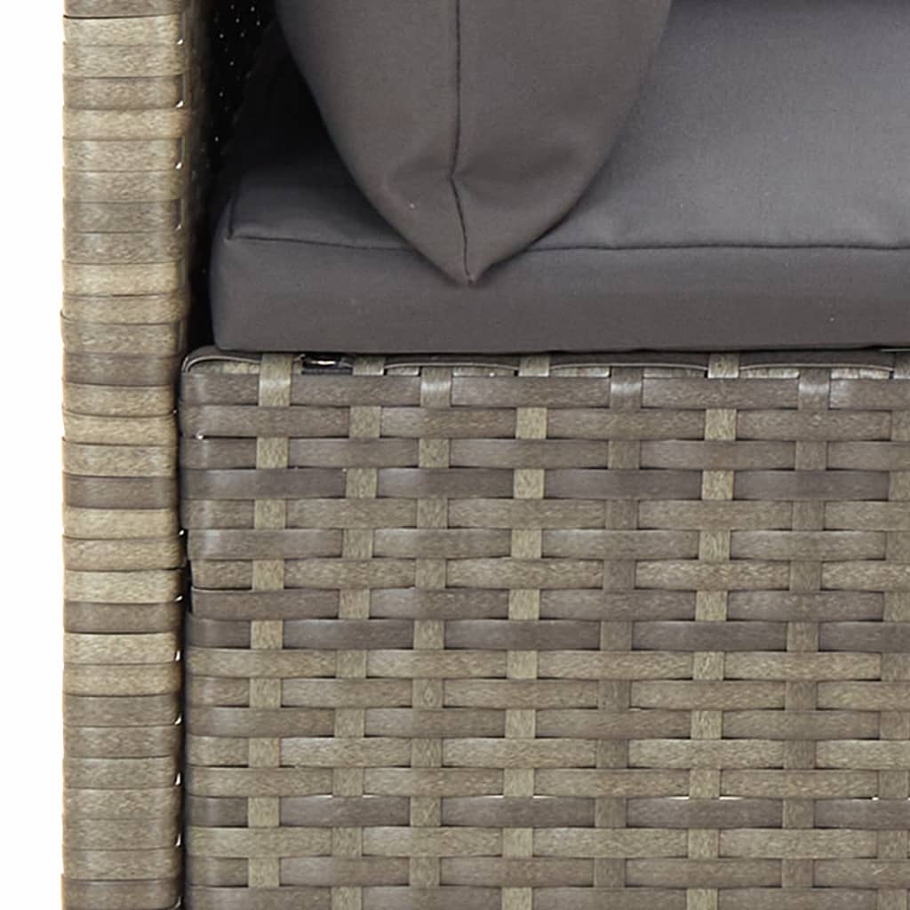 vidaXL 8 Piece Garden Lounge Set with Cushions Grey Poly Rattan