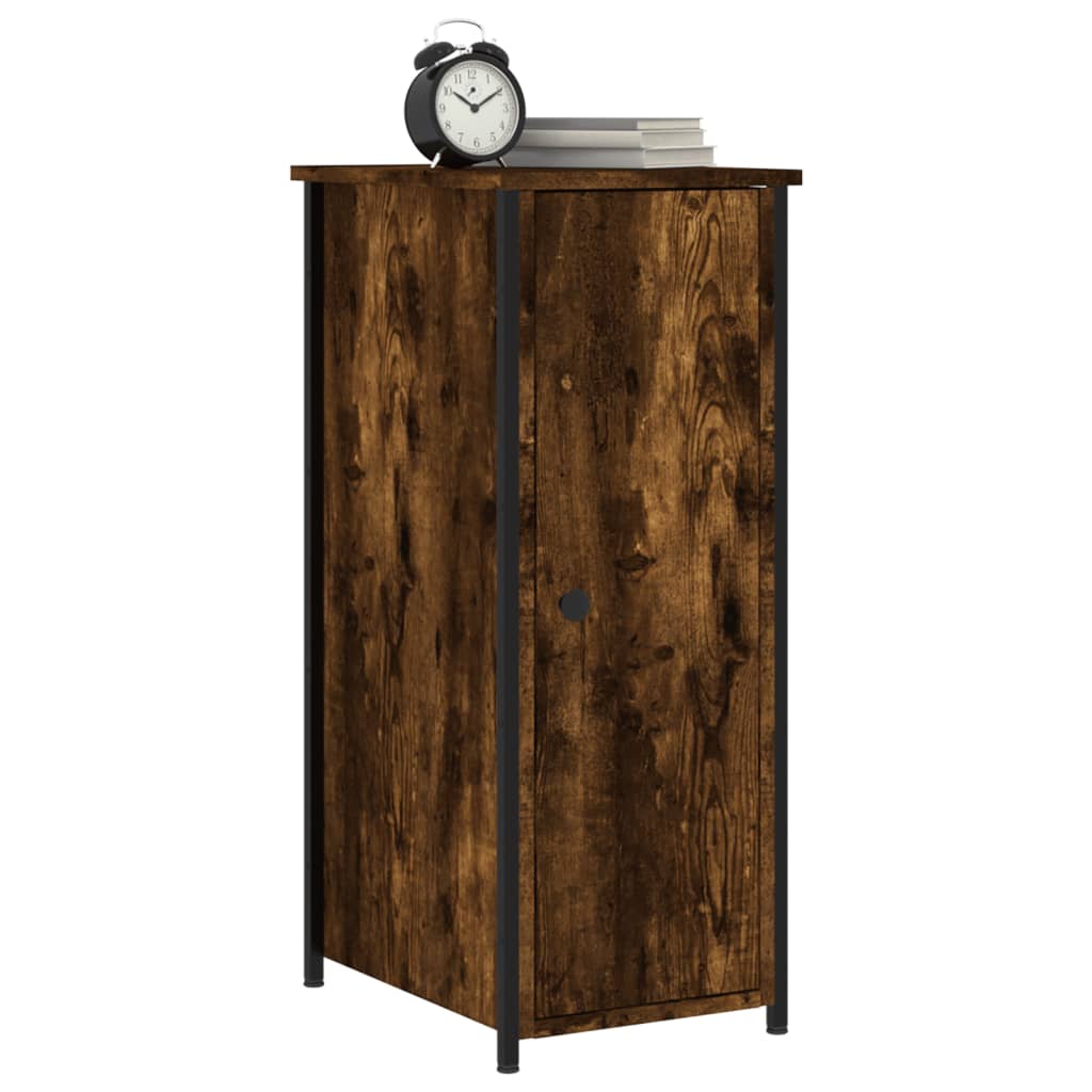 vidaXL Bedside Cabinet Smoked Oak 32x42x80 cm Engineered Wood