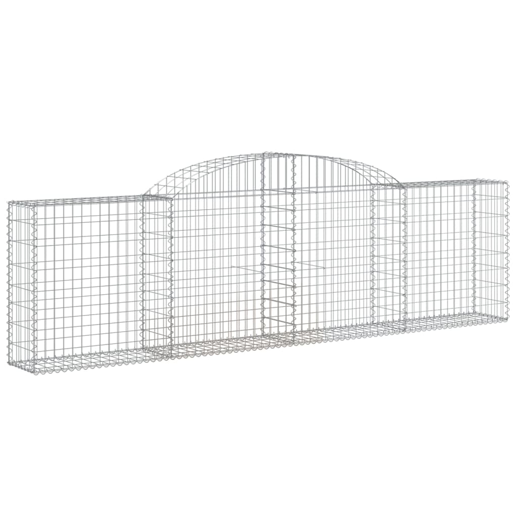 vidaXL Arched Gabion Baskets 7 pcs 300x30x80/100 cm Galvanised Iron