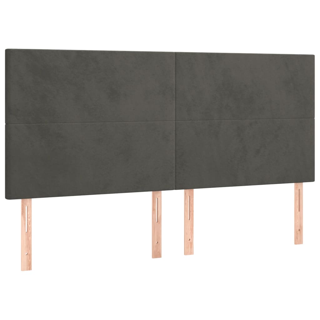 vidaXL LED Headboard Dark Grey 200 cm Velvet