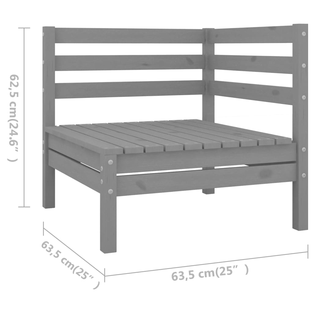 vidaXL 6 Piece Garden Lounge Set Solid Pinewood Grey