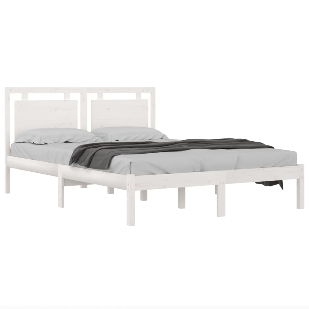 vidaXL Bed Frame without Mattress White 180x200 cm Super King Solid Wood