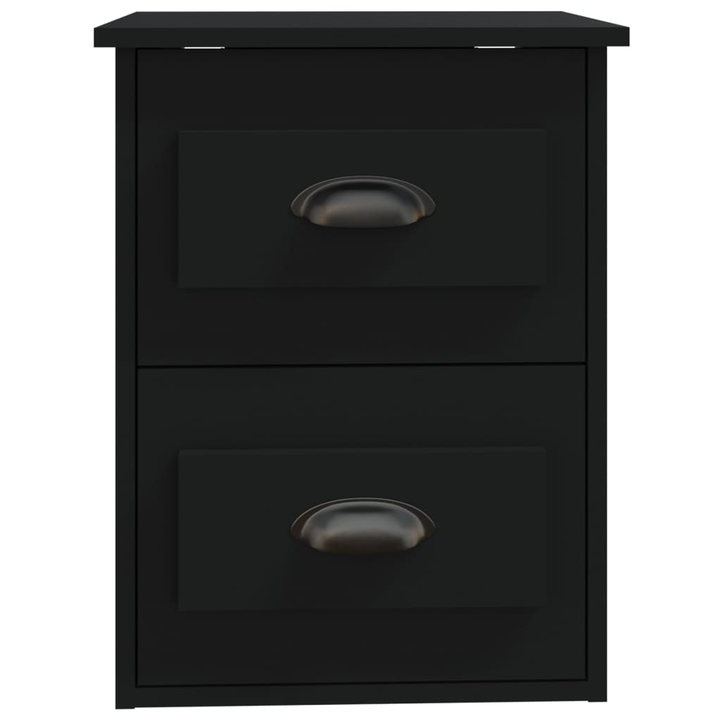 vidaXL Wall-mounted Bedside Cabinet Black 41.5x36x53cm