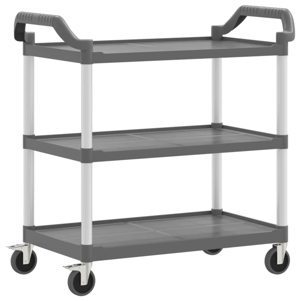 vidaXL 3-Tier Trolley Grey 99x50x96 cm Aluminium