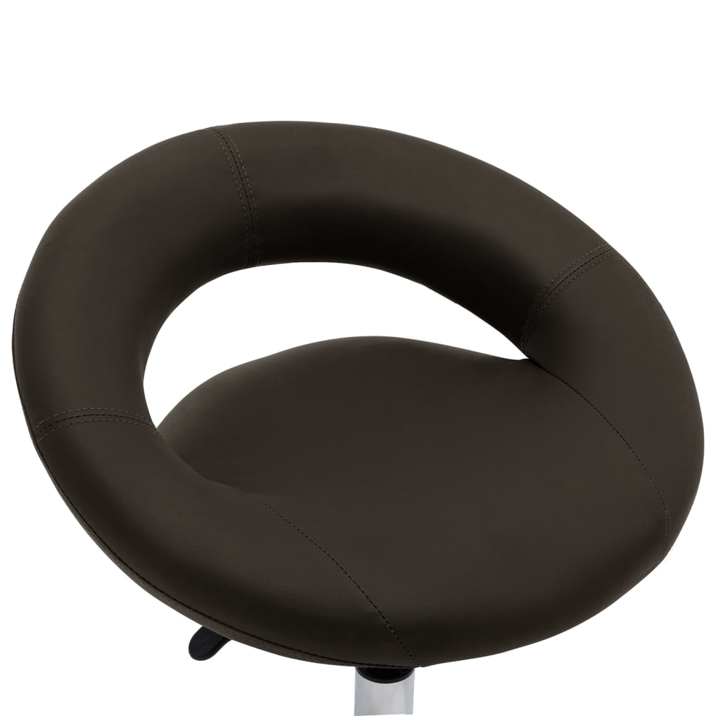 vidaXL Swivel Dining Chair Brown Faux Leather