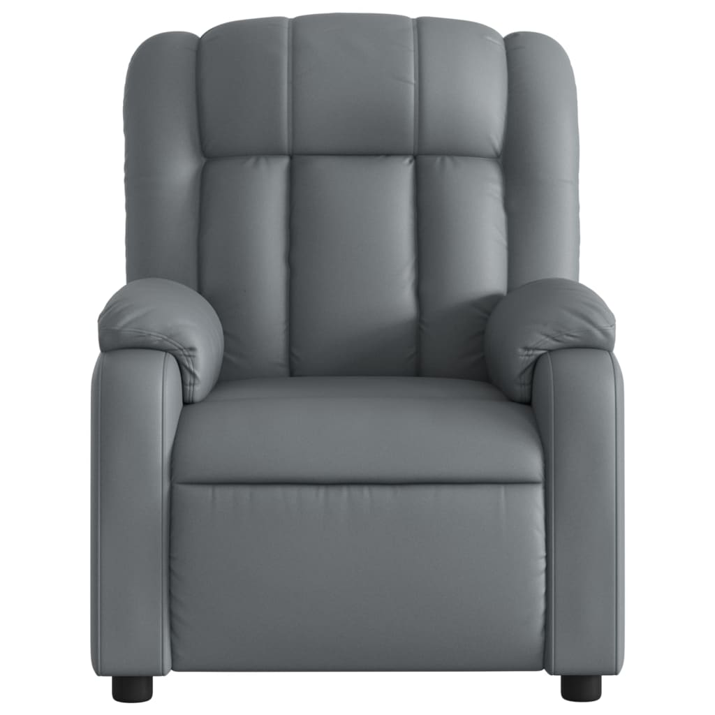 vidaXL Massage Recliner Chair Grey Faux Leather