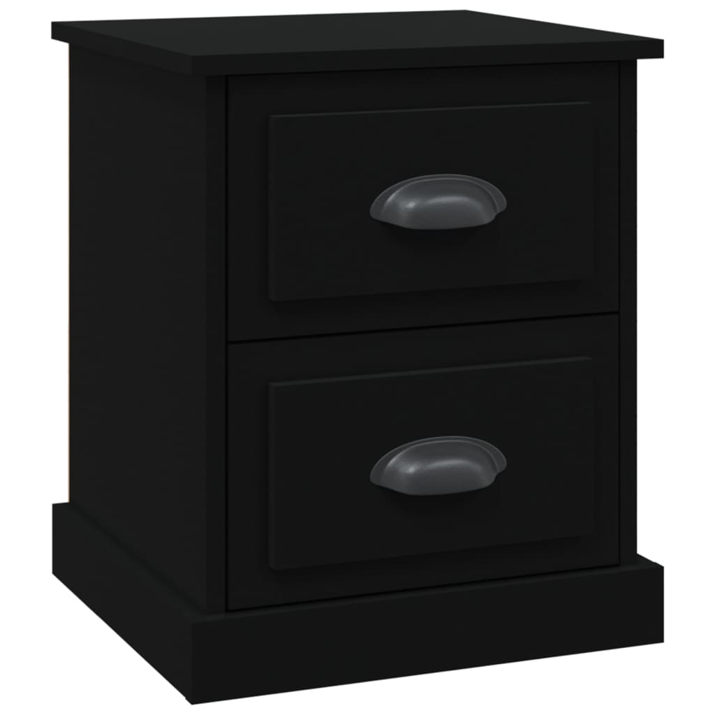 vidaXL Bedside Cabinet Black 39x39x47.5 cm Engineered Wood