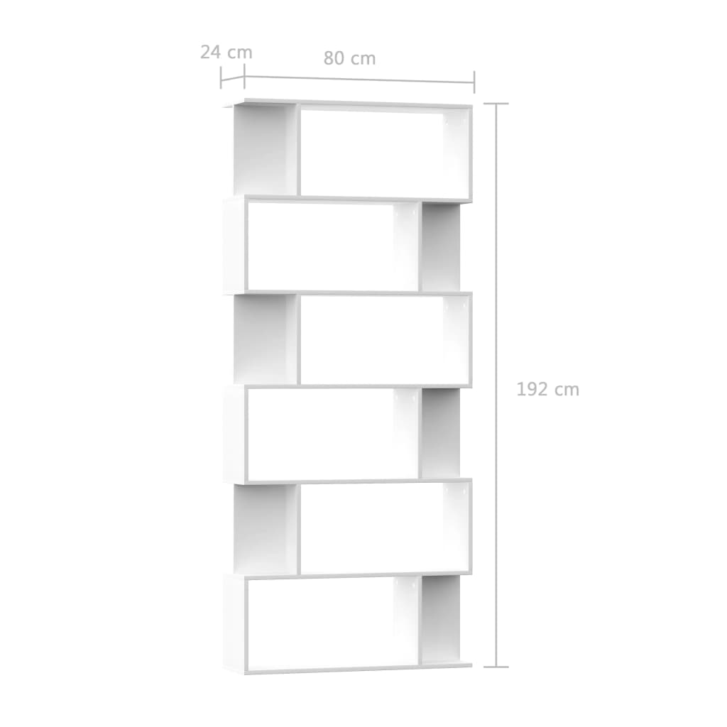 vidaXL Book Cabinet/Room Divider White 80x24x192 cm Engineered Wood