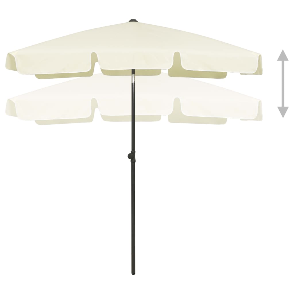 vidaXL Beach Parasol Sand Yellow 180x120 cm