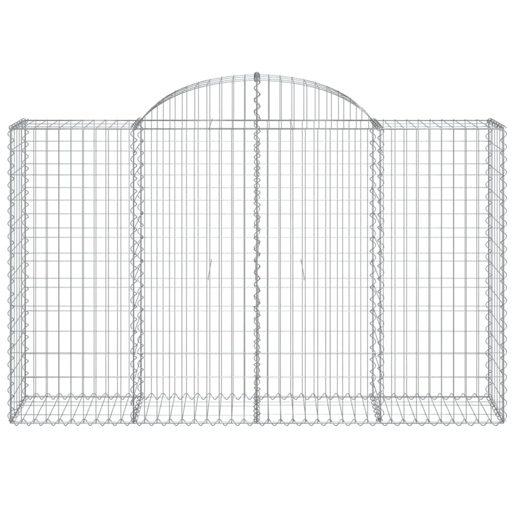 vidaXL Arched Gabion Baskets 20 pcs 200x50x120/140 cm Galvanised Iron