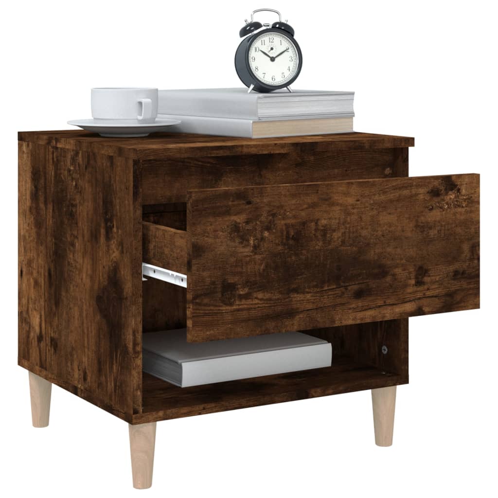 vidaXL Bedside Tables 2 pcs Smoked Oak 50x46x50 Engineered Wood