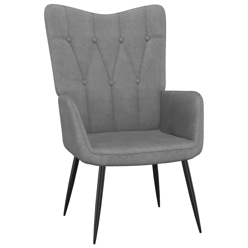 vidaXL Relaxing Chair with a Stool Dark Grey Fabric