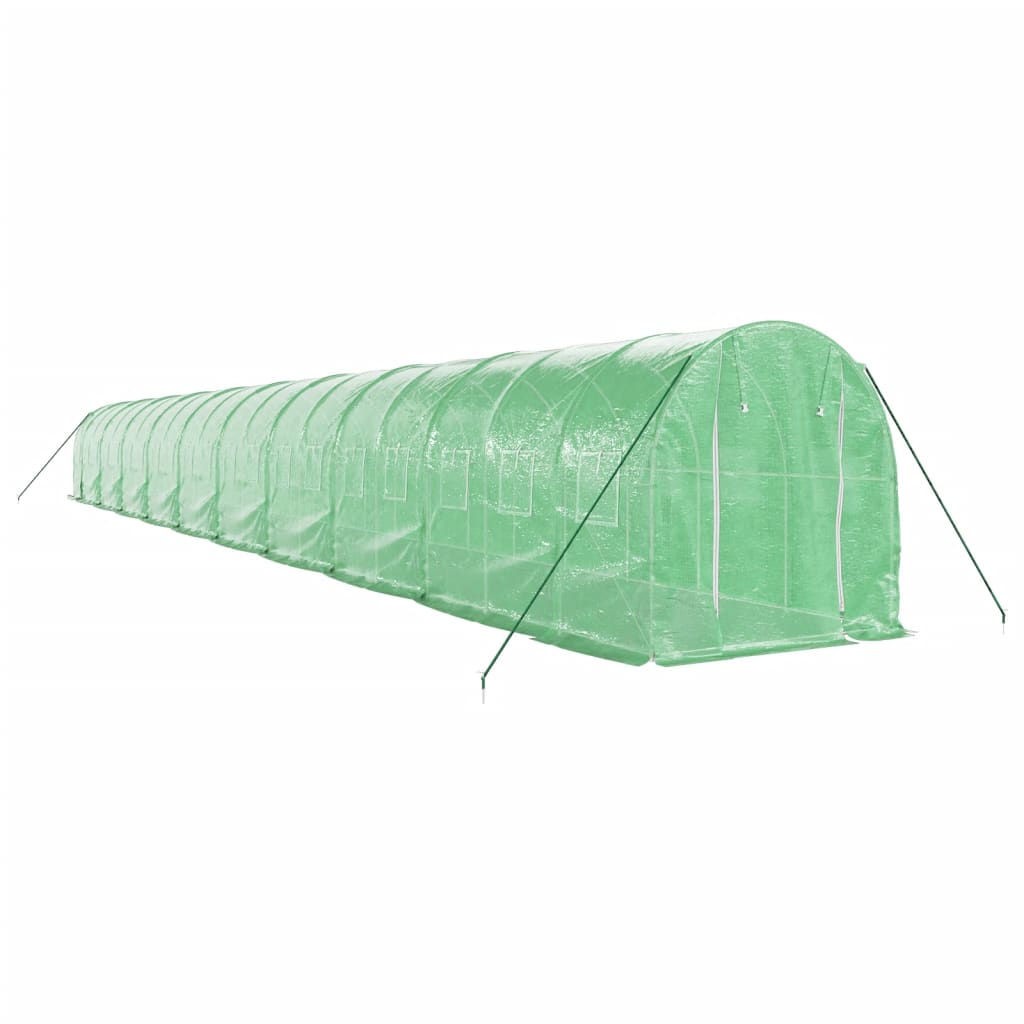 vidaXL Greenhouse with Steel Frame Green 40 m² 20x2x2 m