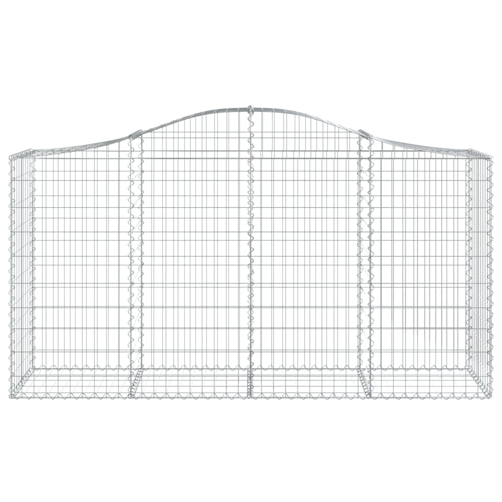 vidaXL Arched Gabion Baskets 15 pcs 200x50x100/120 cm Galvanised Iron