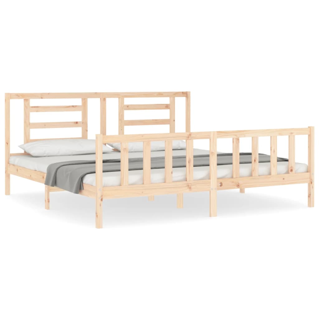 vidaXL Bed Frame without Mattress Super King Size Solid Wood Pine