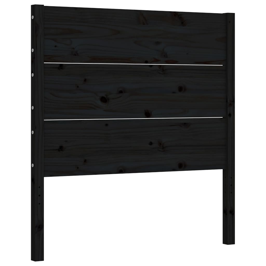 vidaXL Bed Frame without Mattress Black Single Solid Wood Pine