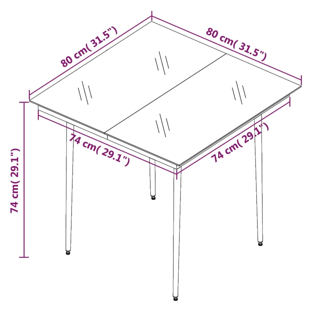 vidaXL 5 Piece Garden Dining Set with Cushions Poly Rattan and Glass