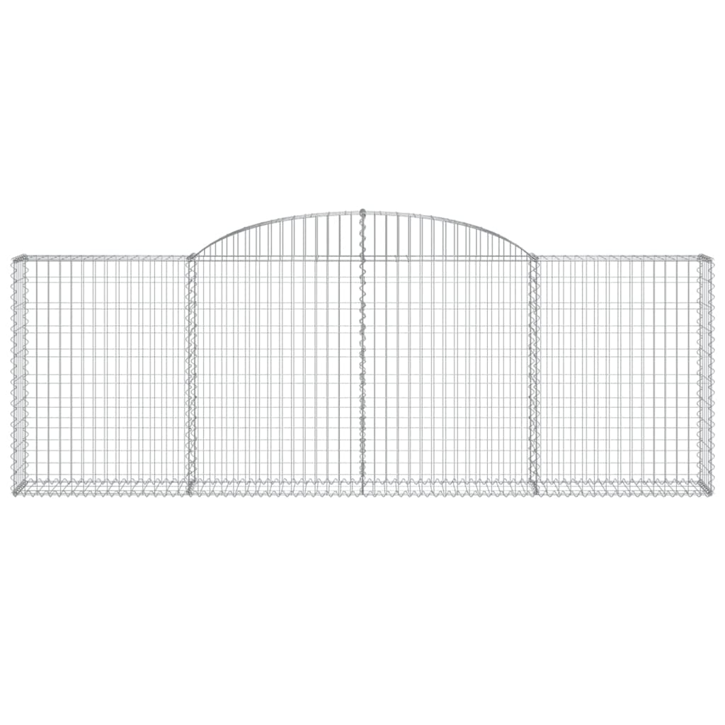 vidaXL Arched Gabion Baskets 5 pcs 300x30x100/120 cm Galvanised Iron