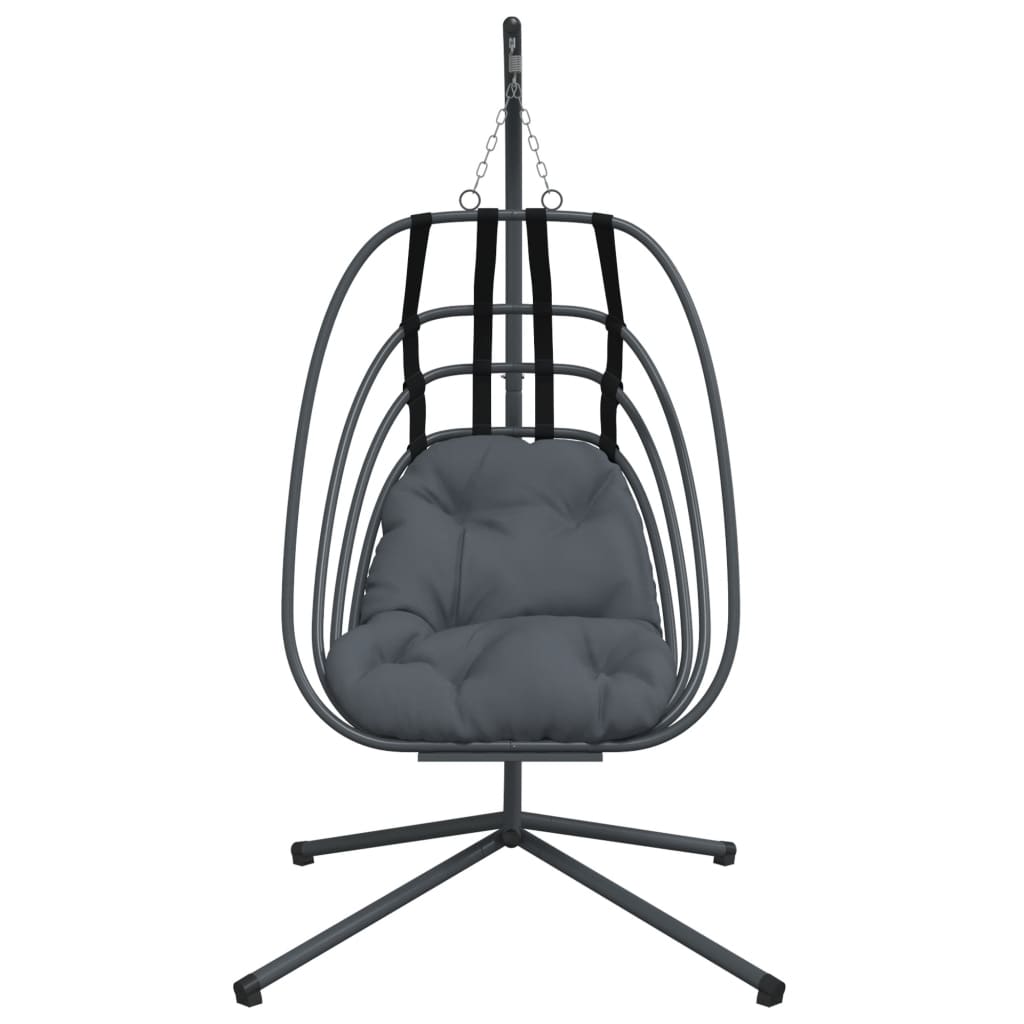 vidaXL Hanging Egg Chair with Stand Anthracite Steel