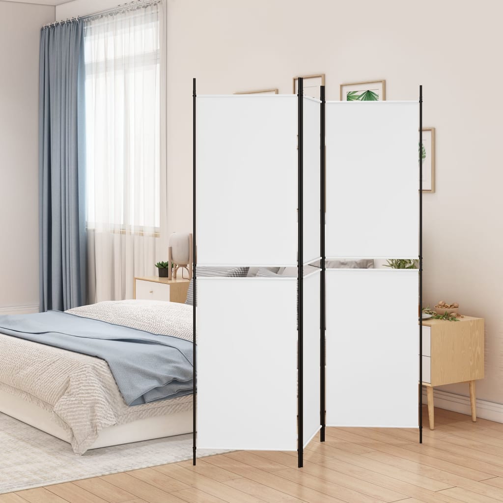 vidaXL 3-Panel Room Divider White 150x200 cm Fabric