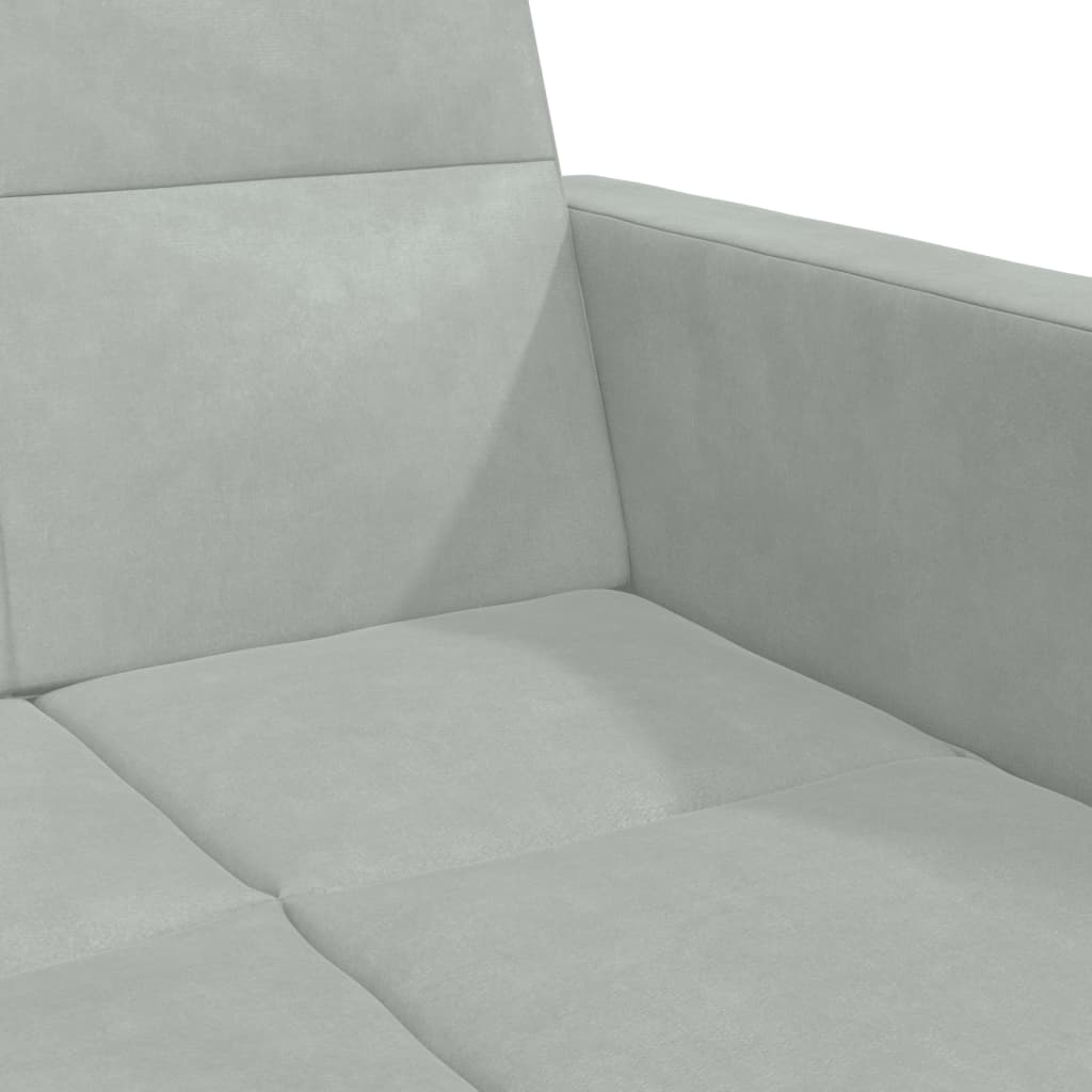 vidaXL 2-Seater Sofa Bed with Footstool Light Grey Velvet