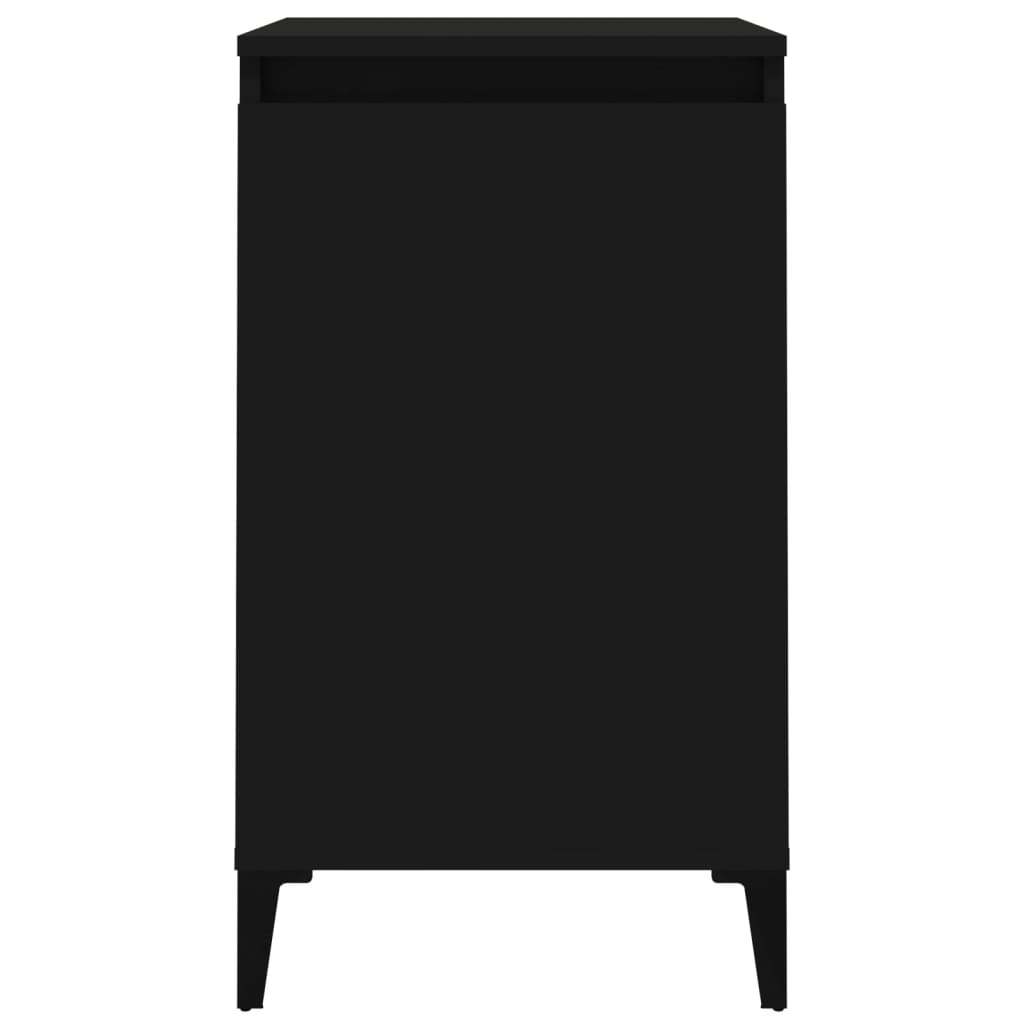 vidaXL Bedside Cabinet Black 40x35x70 cm Engineered Wood