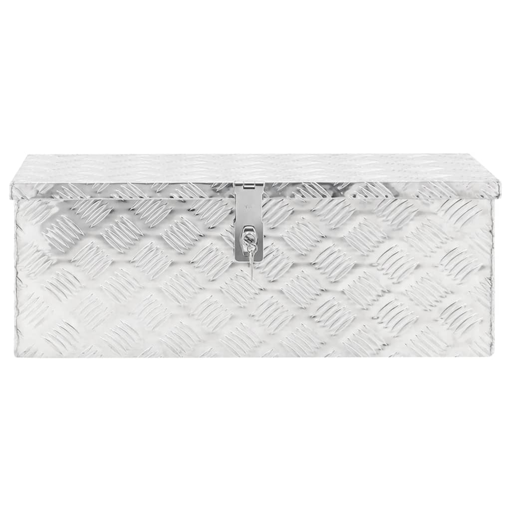 vidaXL Storage Box Silver 70x31x27 cm Aluminium