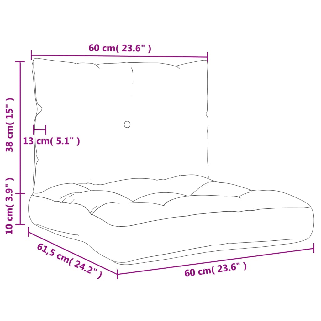 vidaXL Pallet Cushions 2 pcs Cream Fabric