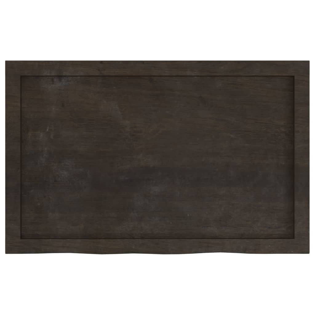 vidaXL Bathroom Countertop Dark Brown 80x50x(2-4) cm Treated Solid Wood