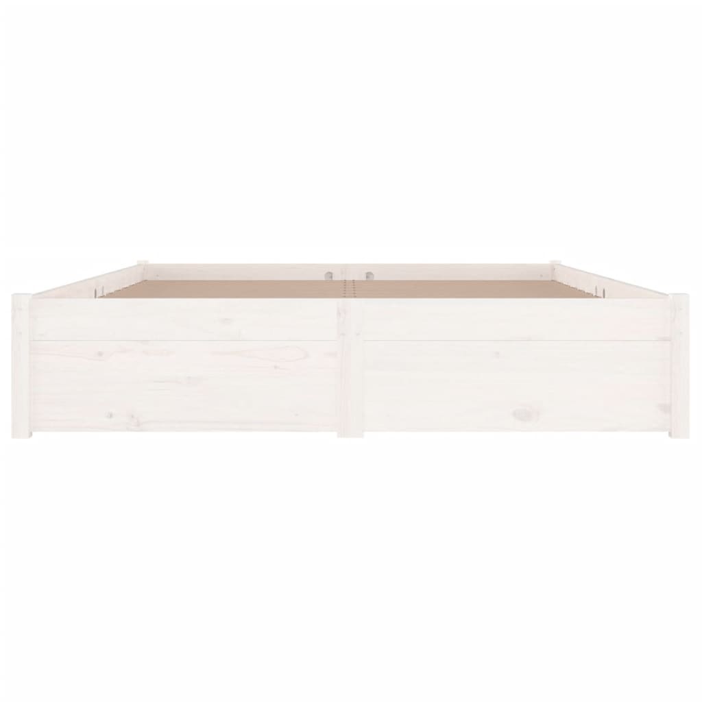 vidaXL Bed Frame without Mattress with Drawers White King Size