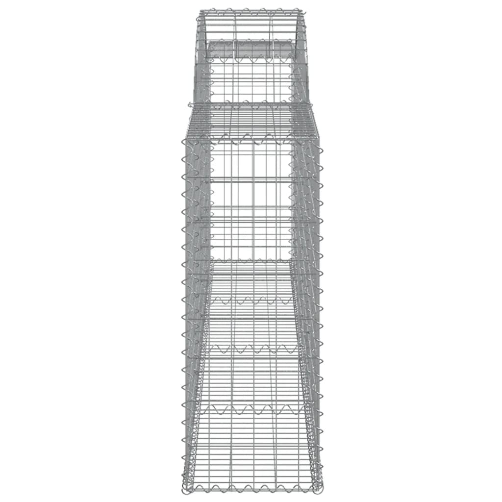 vidaXL Arched Gabion Baskets 4 pcs 300x30x80/100 cm Galvanised Iron