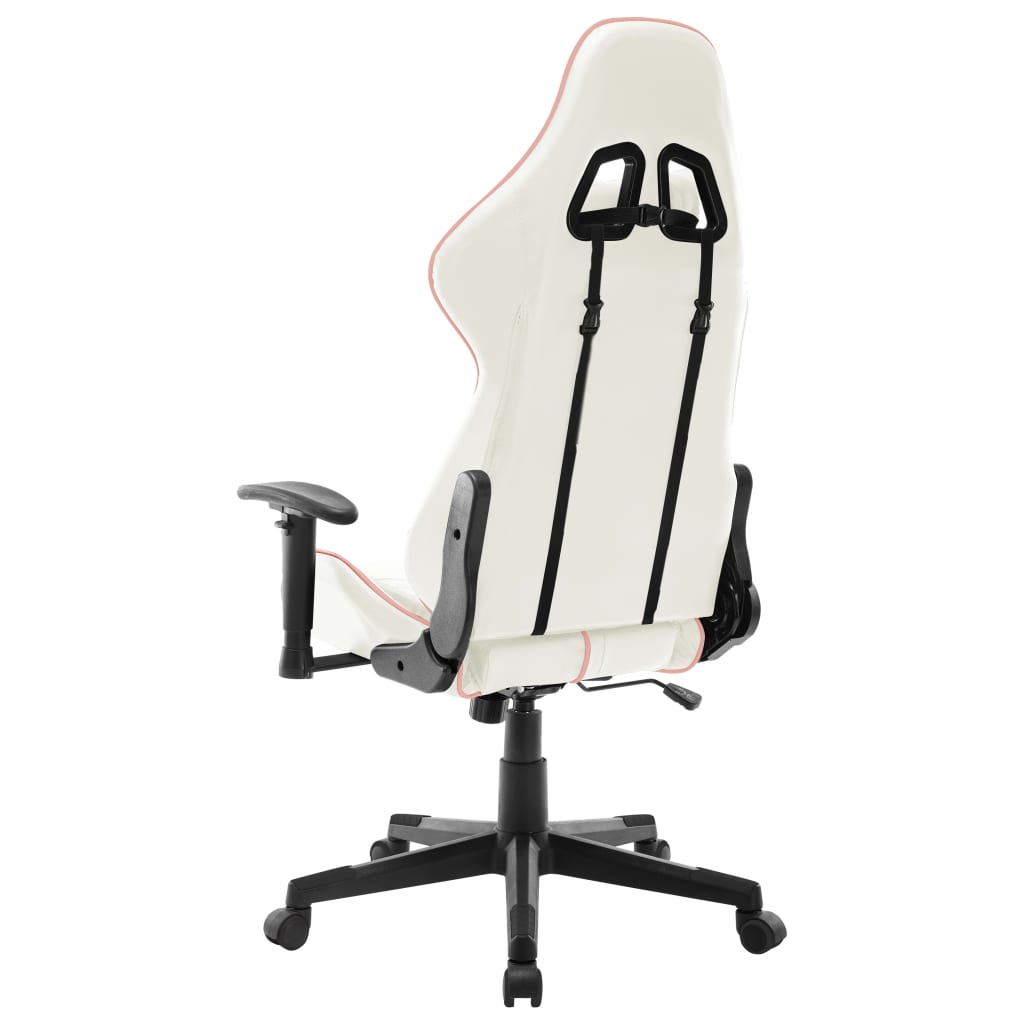 vidaXL Gaming Chair White and Pink Artificial Leather