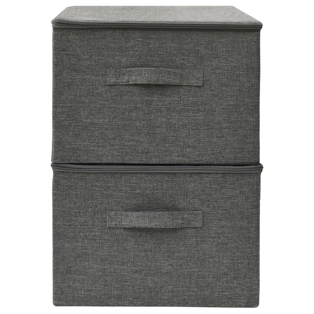 vidaXL Storage Boxes 2 pcs Fabric 43x34x23 cm Anthracite