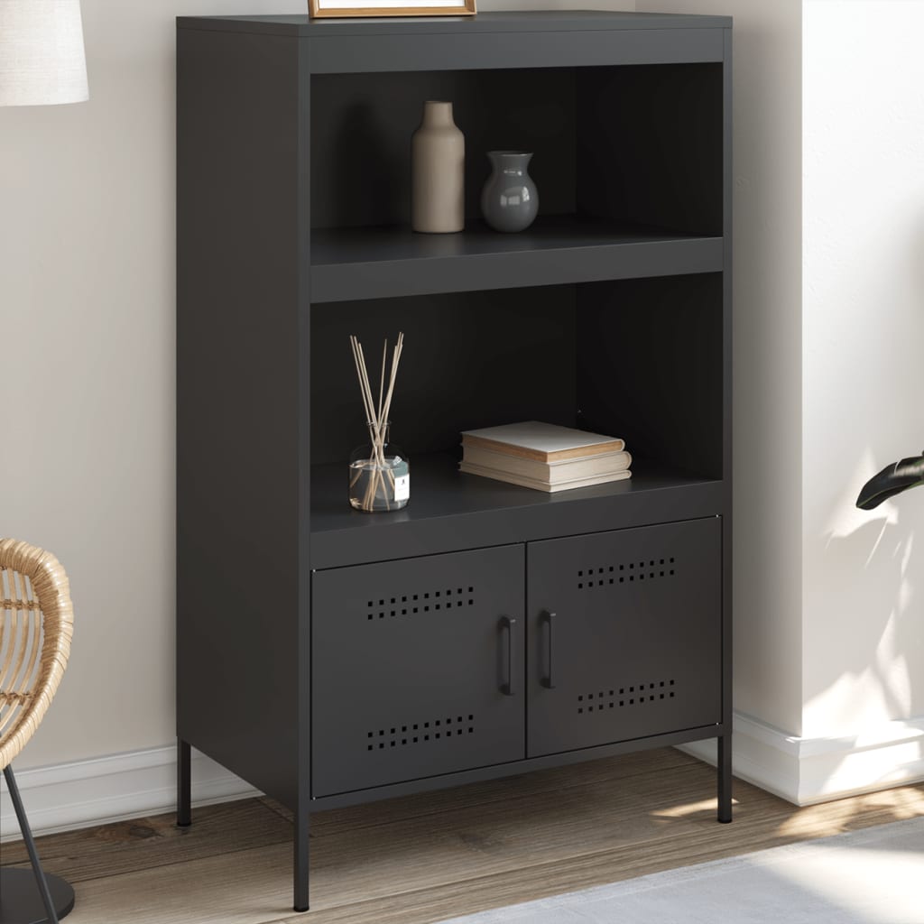 vidaXL Highboard Black 68x39x113 cm Steel