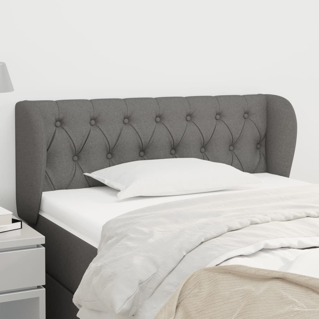 vidaXL Headboard with Ears Dark Grey 103x23x78/88 cm Fabric