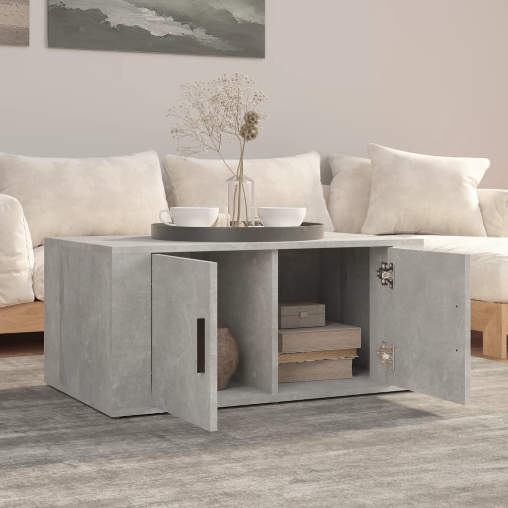 vidaXL Coffee Table Concrete Grey 80x50x36 cm Engineered Wood