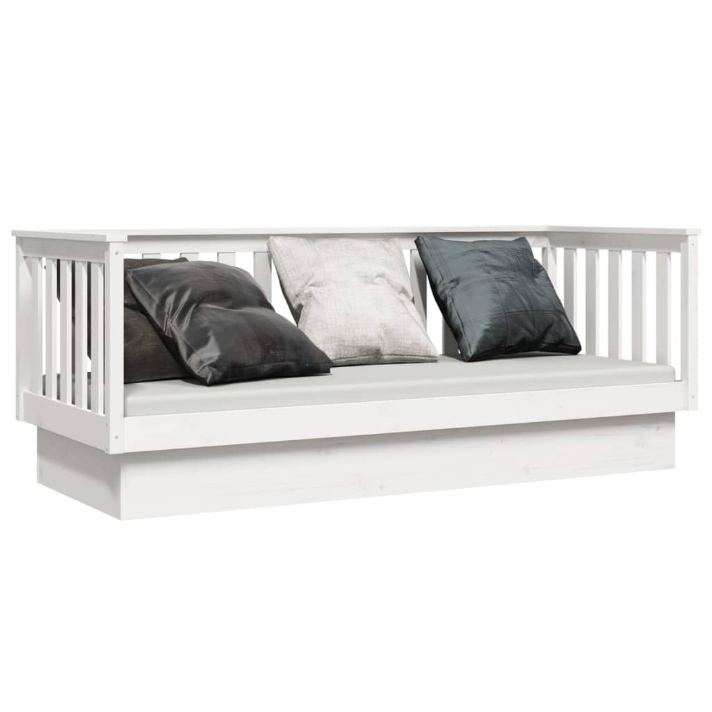 vidaXL Day Bed without Mattress White 90x190 cm Single Solid Wood Pine