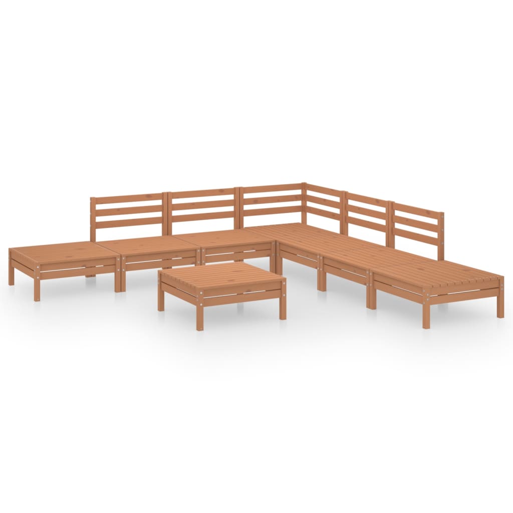 vidaXL 8 Piece Garden Lounge Set Solid Pinewood Honey Brown