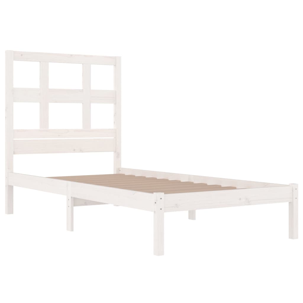 vidaXL Bed Frame without Mattress White 90x190 cm Single Solid Wood Pine